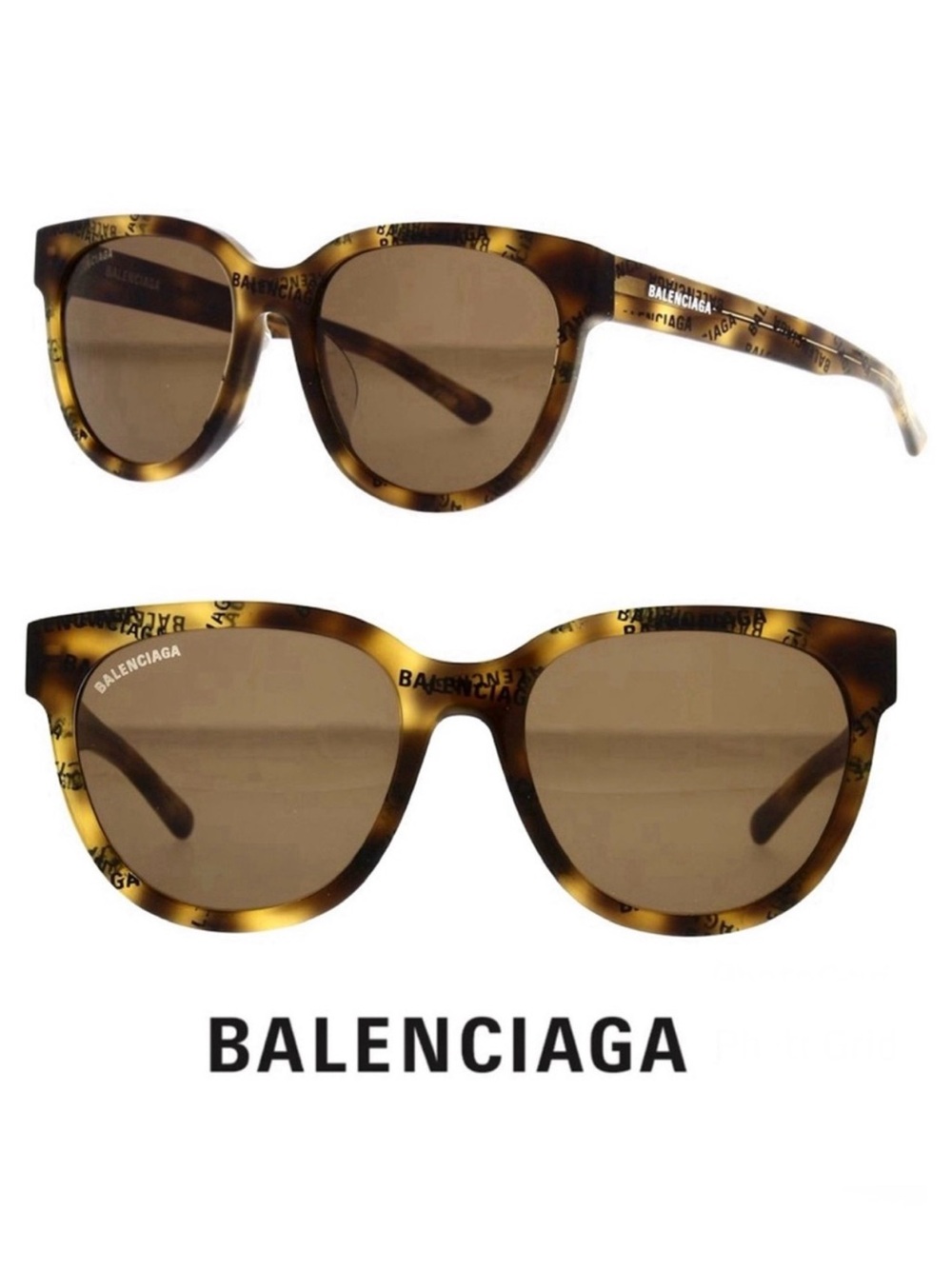 BALENCIAGA BB0077SK Brown Lens Cat Eye Shape Dark Havana Frame Sunglasses NWB #2